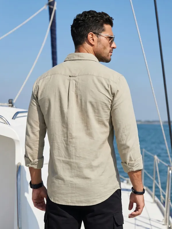 Men’s_Beige_Signature_Linen_Cotton_Shirt