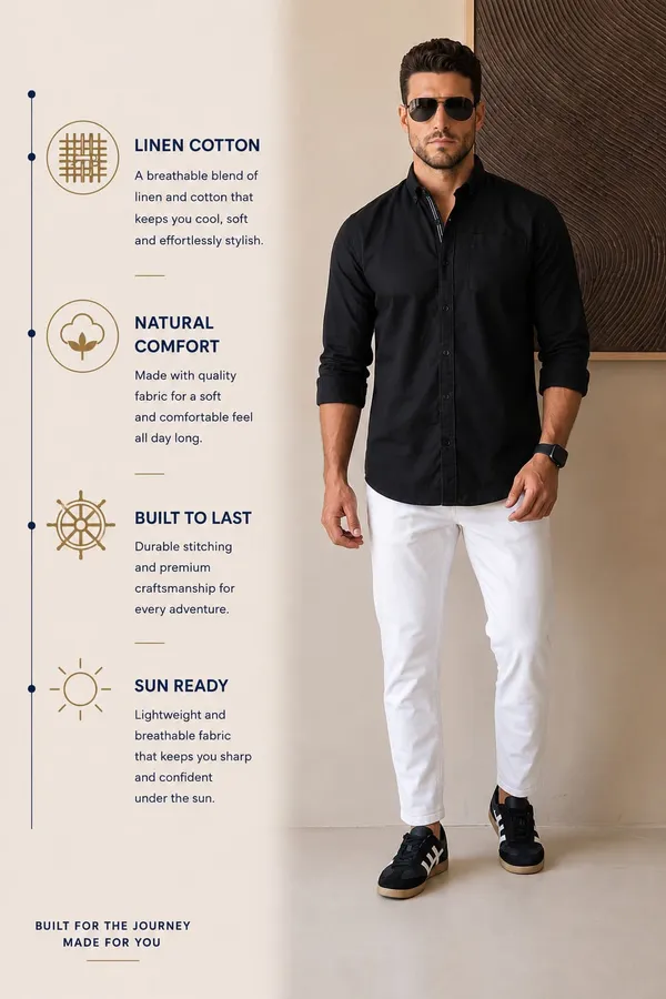 Men’s_Black_Linen_Cotton_Smart_Casual_Shirt