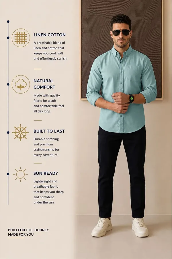 Men’s_Cadet_Blue_Linen_Cotton_Smart_Casual_Shirt