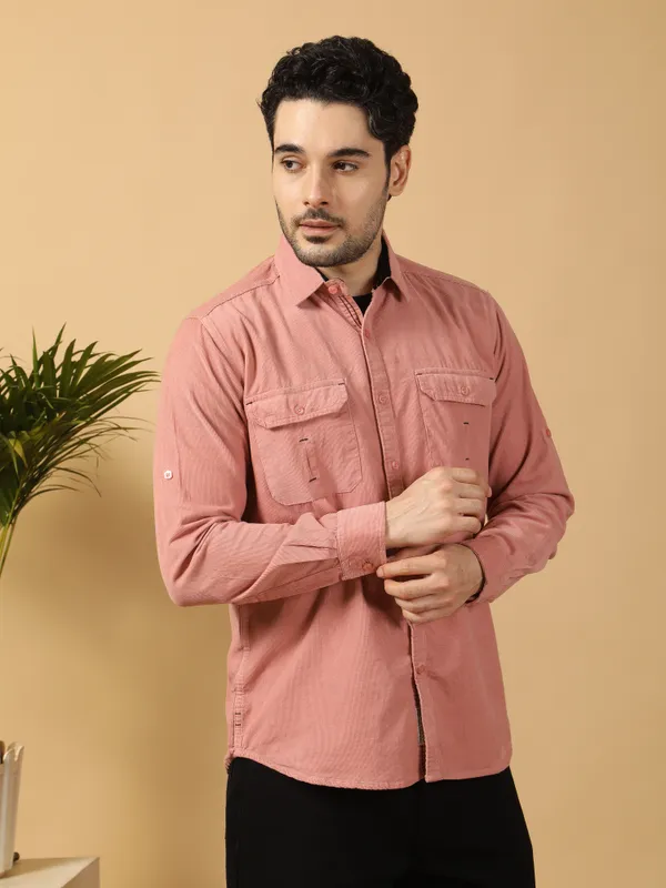 Men's_Dusty_Pink_Double_Flap_Pocket_Corduroy_Shacket_
