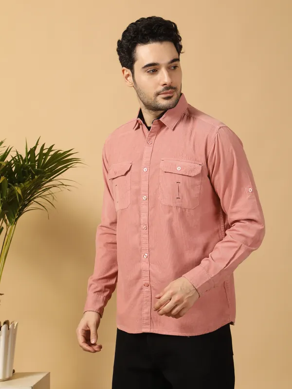 Men's_Dusty_Pink_Double_Flap_Pocket_Corduroy_Shacket_