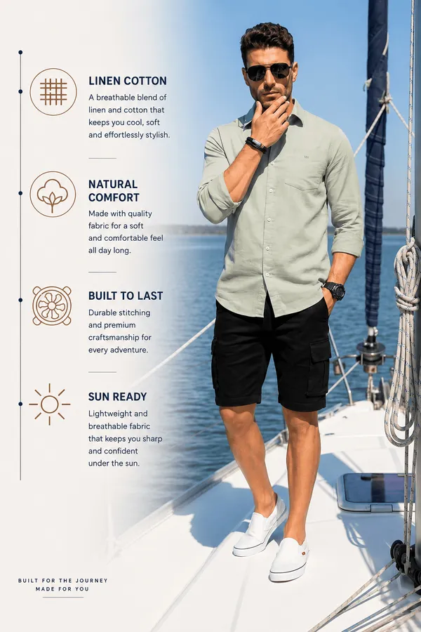 Men’s_Fern_Modern_Linen_Cotton_Casual_Shirt