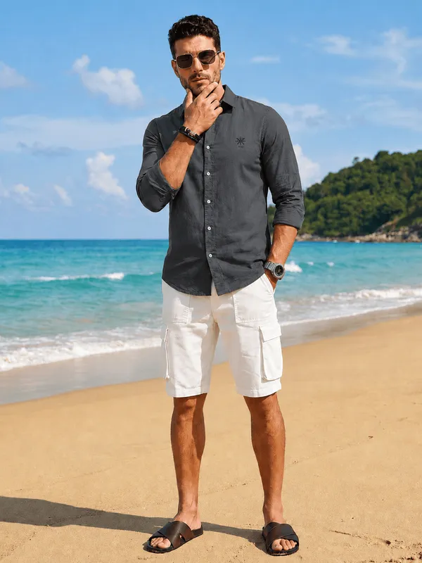 Men's_Grey_Premium_Linen_Cotton_Shirt