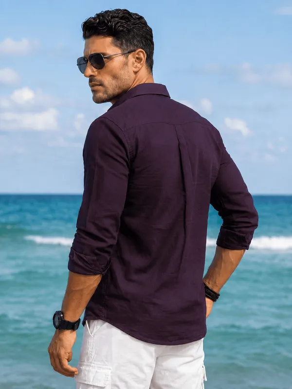 Men's_Mahogany_Classic_Modern_Linen_Cotton_Shirt