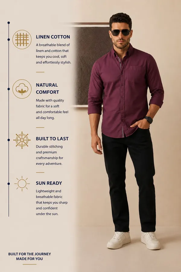 Men’s_Mahogany_Linen_Cotton_Signature_Casual_Shirt