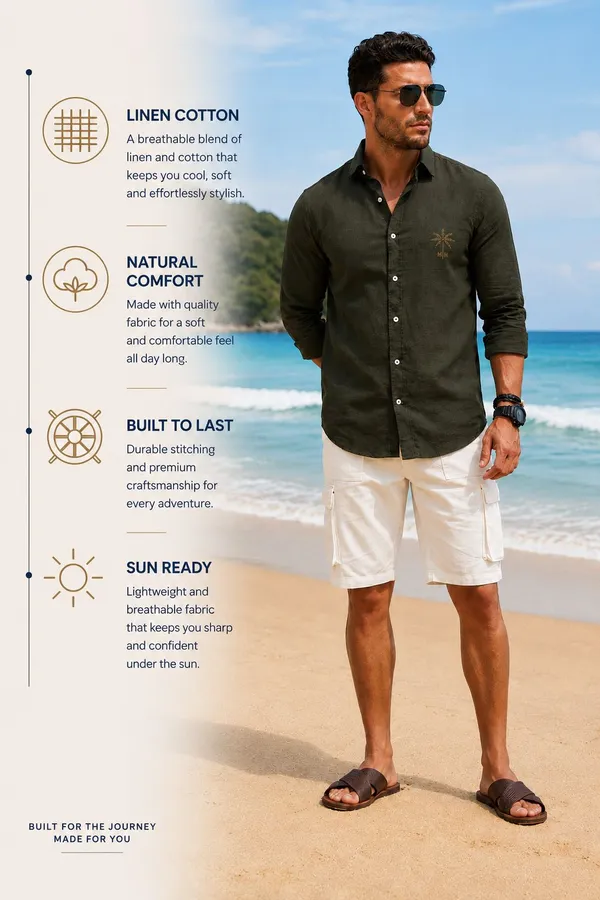 Men's_Olive_Green_Luxe_Linen_Cotton_Shirt