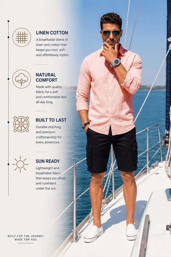 Men’s_Peach_Fresh_Look_Linen_Cotton_Shirt