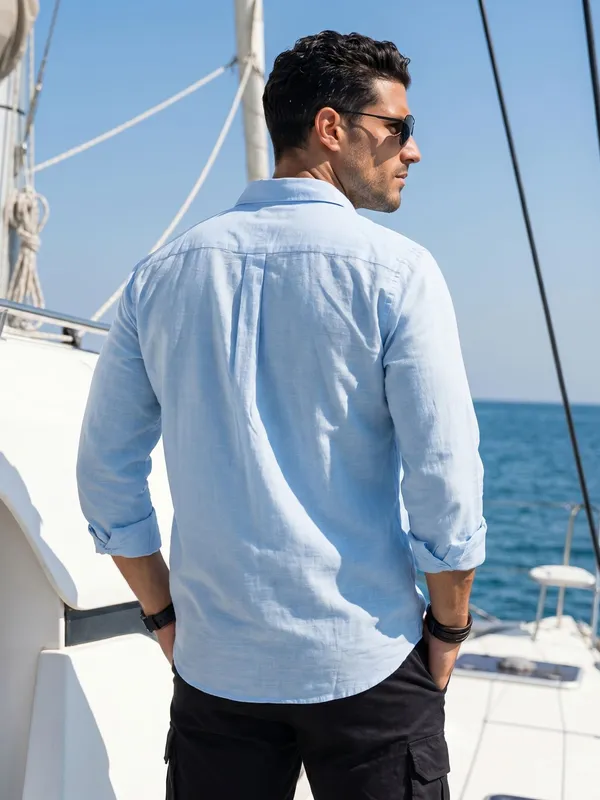 Men’s_Sky_Blue_Coastal_Linen_Cotton_Shirt