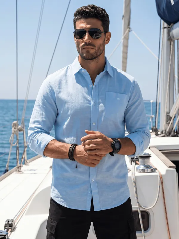 Men’s_Sky_Blue_Coastal_Linen_Cotton_Shirt