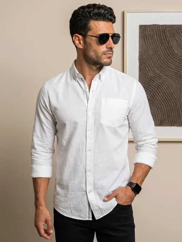 Men’s_White_Essential_Linen_Cotton_Casual_Shirt