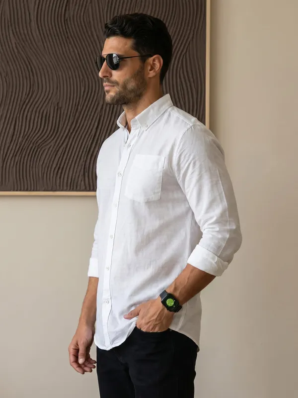 Men’s_White_Essential_Linen_Cotton_Casual_Shirt