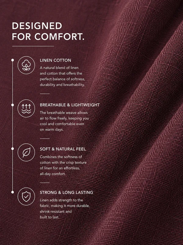 Men's_Wine_Linen_Cotton_Signature_Casual_Shirt