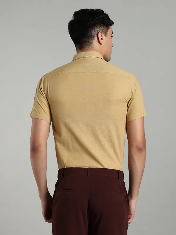 Southbay_Men's_Beige_&_Khaki_Formal_Shirt