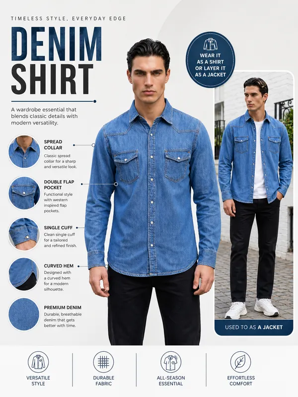 Southbay_Men's_Medium_Blue_Street_Style_Denim_Shirt