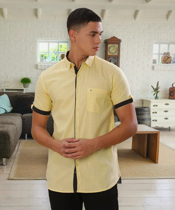 Men's_Cream_Yellow_Cotton_Casual_Classic_Half_Sleeve_Shirt
