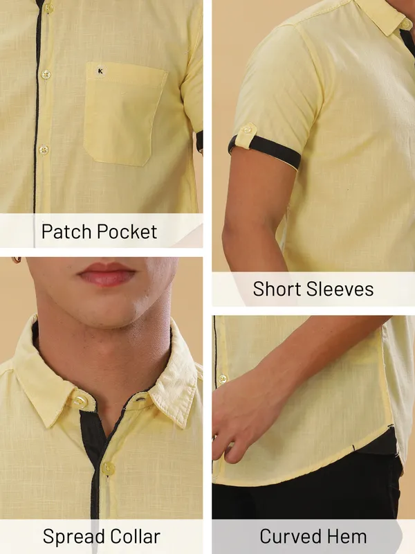 Men's_Cream_Yellow_Cotton_Casual_Classic_Half_Sleeve_Shirt