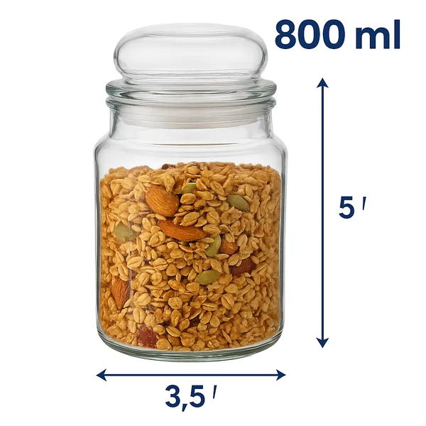 Airtight_Glass_Storage_Jars_with_Lids_–_Set_of_4_|_800_ml_Capacity_Each_|_5_Inch_Height_x_3.5_Inch_Diameter_|_Transparent_Kitchen_Containers_for_Pasta,_Spices,_Snacks_&_Dry_Fruits