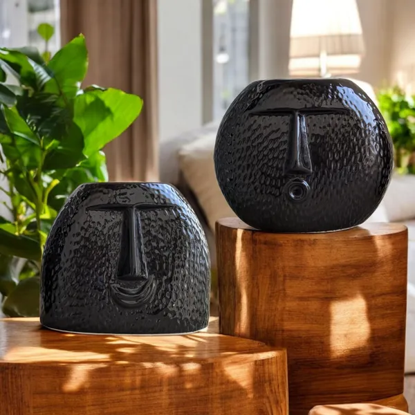 Black_Textured_Face_Ceramic_Vases_�_Set_of_2