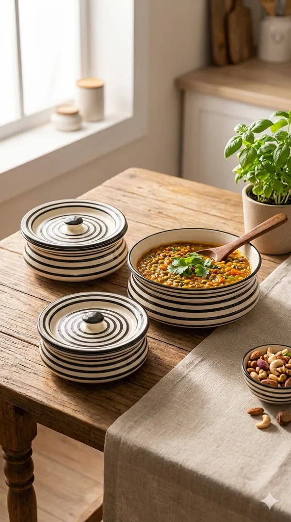 Madarks_Ceramic_Serving_Bowls_with_Lids_Set_of_3_(1200ml,_900ml,_650ml)_|_Handi/Casserole_Set_for_Biryani_Curry_Curd_|_Microwave_&_Dishwasher_Safe_|_Kitchen_Serving_Pots_|_Wedding_Gift_Set_|_Degchi