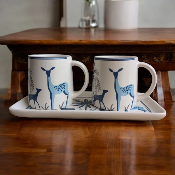 Elegant_Blue_Deer_Design_Mug_and_Tray_Set_-_3_Piece_Ceramic_Set,_300_ML,_Tray_Size:_24_x_12_cm