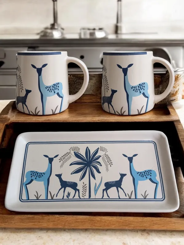 Elegant_Blue_Deer_Design_Mug_and_Tray_Set_-_3_Piece_Ceramic_Set,_300_ML,_Tray_Size:_24_x_12_cm
