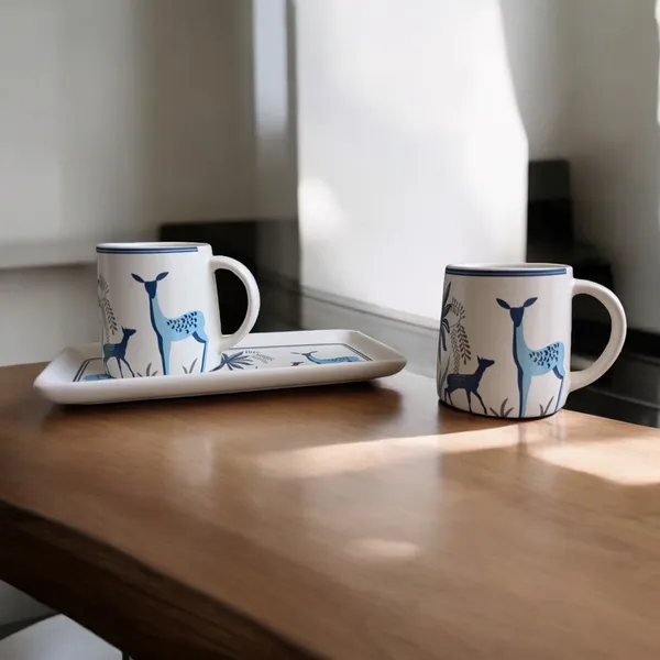 Elegant_Blue_Deer_Design_Mug_and_Tray_Set_-_3_Piece_Ceramic_Set,_300_ML,_Tray_Size:_24_x_12_cm