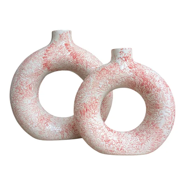Elegant_Ceramic_Donut_Vase_Set_–_Modern_Home_Décor_in_Small_(6.5")_and_Large_(8.5")_Sizes