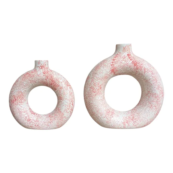 Elegant_Ceramic_Donut_Vase_Set_–_Modern_Home_Décor_in_Small_(6.5")_and_Large_(8.5")_Sizes