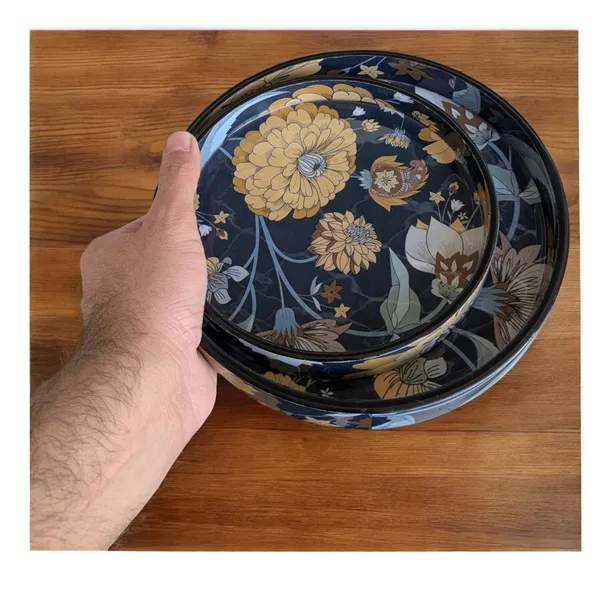 Elegant_Floral_Round_Serving_Tray_Set_–_Black_&_Gold_(Set_of_2)