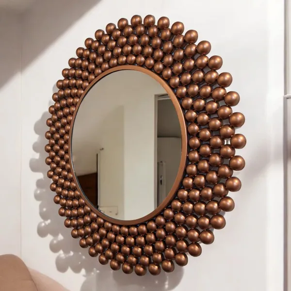 Elegant_Rose_Gold_Iron_Alloy_Round_Mirror_with_Ornate_Spherical_Frame_-_32x32_Inches_Metal_Wall_Art