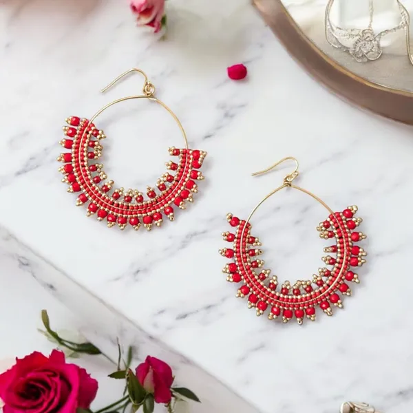 Handcrafted_Beaded_Hoop_Earrings_for_Women_–_Lightweight,_Ethnic_Style,_Festive_&_Daily_Wear_(Multiple_Colors)
