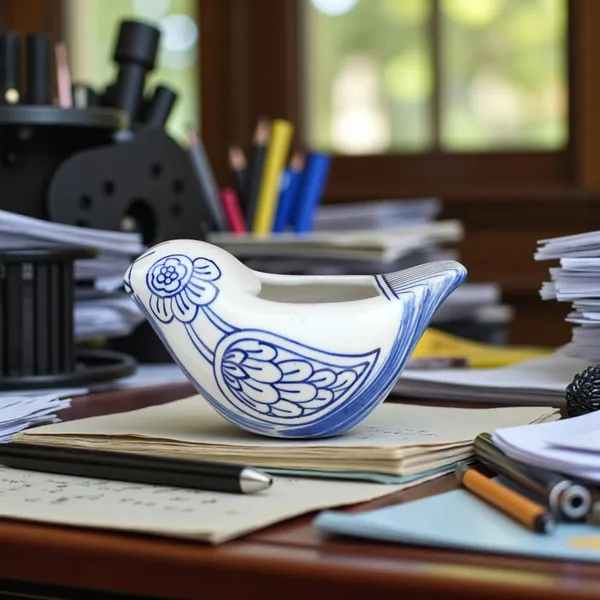 Handcrafted_Ceramic_Bird_Shaped_Planter_–_Blue_&_White_Pottery,_Decorative_Indoor_Planter_(7_x_4_x_3.5_Inches)