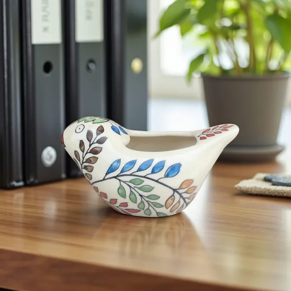 Handcrafted_Ceramic_Bird_Shaped_Planter_–_Multicolor_Leaf_Design,_Indoor_Decorative_Pot_(7_x_4_x_3.5_Inches)