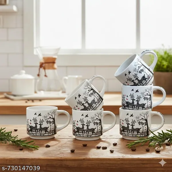 Handcrafted_Ceramic_Coffee_&_Tea_Mug_Set_(Set_of_6)_|_Deer_&_Forest_Print_Cups_|_Microwave_&_Dishwasher_Safe_|_200_ml_|_White_&_Black_Design