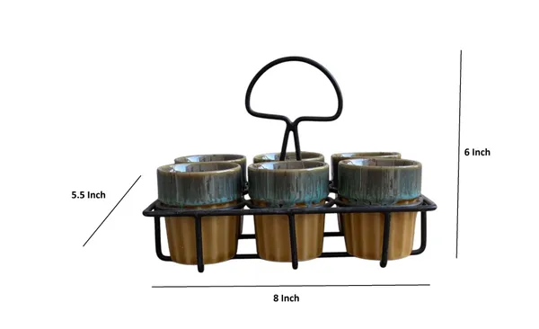 Handcrafted_Ceramic_Kulhad_Set_with_Metal_Stand_-_6_Cups_(120_ML_Each)