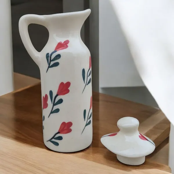 Handcrafted_Ceramic_Oil_Dispenser_Bottle_–_300ML,_Floral_Design