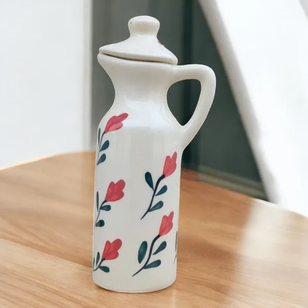 Handcrafted_Ceramic_Oil_Dispenser_Bottle_–_300ML,_Floral_Design