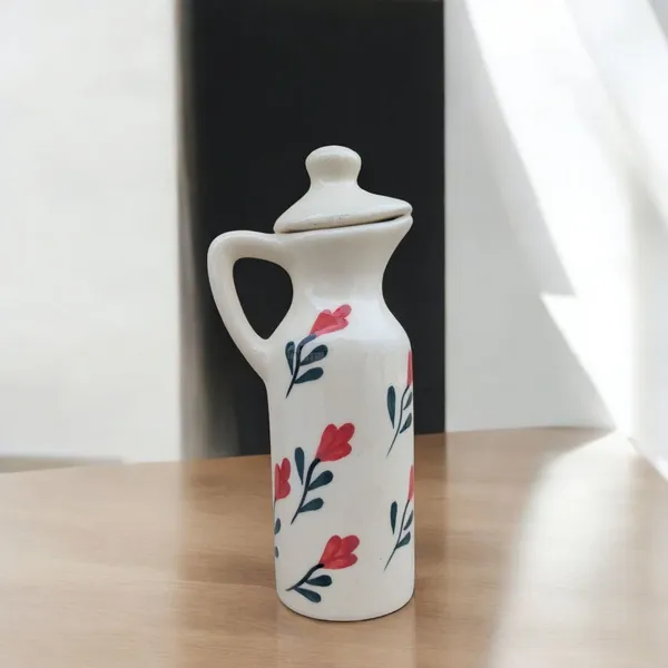 Handcrafted_Ceramic_Oil_Dispenser_Bottle_–_300ML,_Floral_Design