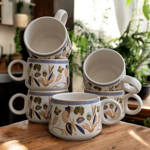 Handcrafted_Ceramic_Tea_Cups_–_150_ml_Floral_Design_(Set_of_6)