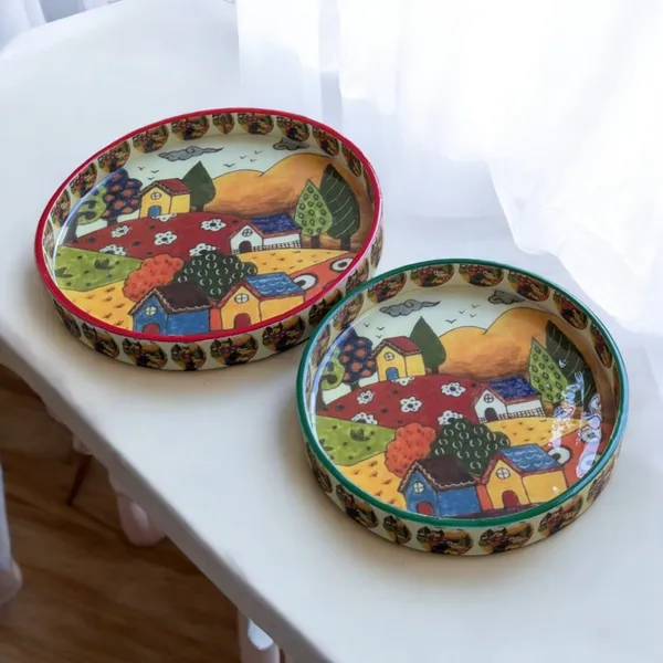 Handcrafted_Decorative_MDF_Trays_with_Printed_Design_and_Enamel_Coating_–_Set_of_2_(7"_&_9")
