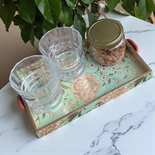 Handcrafted_Floral_MDF_Rectangular_Decorative_Serving_Tray_–_11_x_7_Inches,_1_Inch_Height
