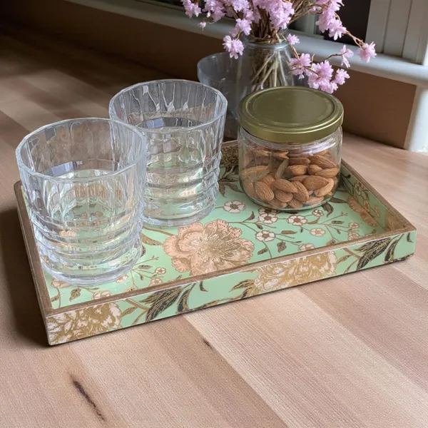 Handcrafted_Floral_MDF_Rectangular_Decorative_Serving_Tray_–_11_x_7_Inches,_1_Inch_Height