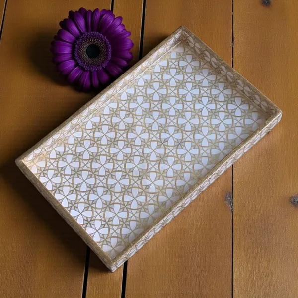 Handcrafted_MDF_Decorative_Tray_|_Multipurpose_Wooden_Look_Serving_&_Organiser_Tray_with_Golden_Geometric_Design_|_11_x_7_x_1_Inches