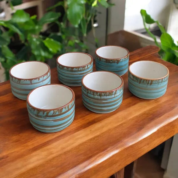 Handcrafted_Rustic_Mini_Ceramic_Dip_Bowls_�_Set_of_6,_Size:_7_Cm_Diameter_and_4.5_cm_Height