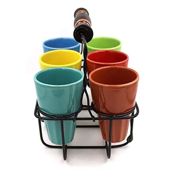 MADARKS_Ceramic_Tea_Glasses_(Cutting_Chai_Glasses)_with_Holder_Stand,_Set_of_6,Multicolor_|Set_of_6_Kullar_Set_with_Stand_Caddy_|