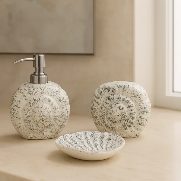 Madarks_3-Piece_Ceramic_Bathroom_Accessory_Set_–_Seashell-Inspired_Design_|_Soap_Dispenser,_Toothbrush_Holder_&_Soap_Dish_|_Handcrafted_Coastal_Bathroom_Décor
