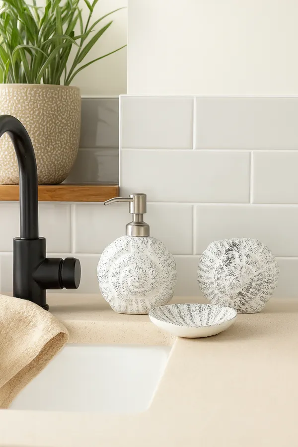 Madarks_3-Piece_Ceramic_Bathroom_Accessory_Set_–_Seashell-Inspired_Design_|_Soap_Dispenser,_Toothbrush_Holder_&_Soap_Dish_|_Handcrafted_Coastal_Bathroom_Décor