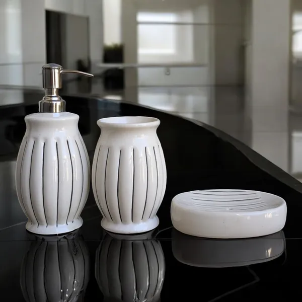 Madarks_Ceramic_Bathroom_Accessories_Set_of_3,_Modern_Bath_Set_with_Liquid_handwash,_Soap_Dispenser_and_Toothbrush_Holder,_Luxury_Gift_Accessory_for_Home_Rust-Proof_(White_Strip_Bathroom_Set)