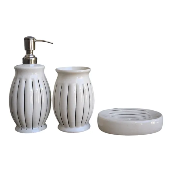 Madarks_Ceramic_Bathroom_Accessories_Set_of_3,_Modern_Bath_Set_with_Liquid_handwash,_Soap_Dispenser_and_Toothbrush_Holder,_Luxury_Gift_Accessory_for_Home_Rust-Proof_(White_Strip_Bathroom_Set)