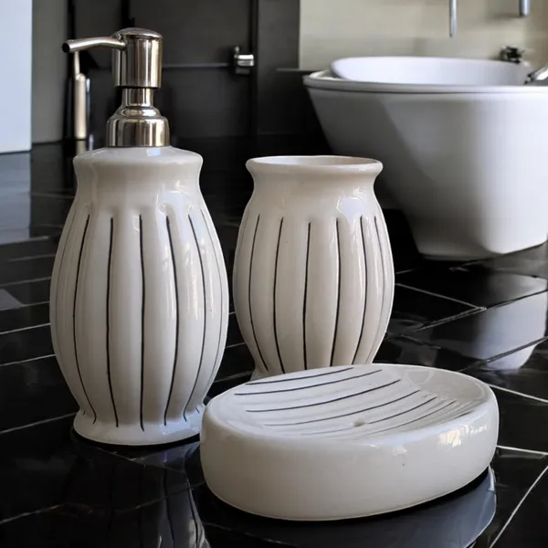 Madarks_Ceramic_Bathroom_Accessories_Set_of_3,_Modern_Bath_Set_with_Liquid_handwash,_Soap_Dispenser_and_Toothbrush_Holder,_Luxury_Gift_Accessory_for_Home_Rust-Proof_(White_Strip_Bathroom_Set)